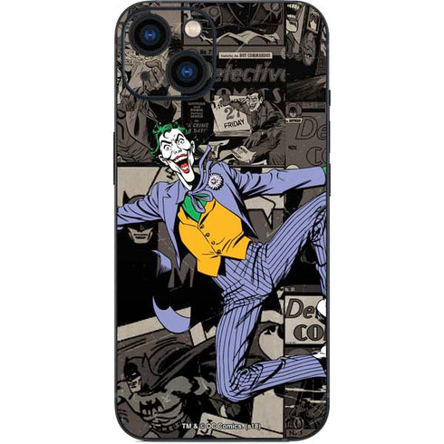 DC Comics The Joker Vintage Action pose pattern iPhone 14 Plus Skin